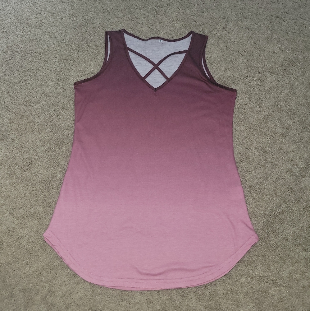 Strappy ombre tank top